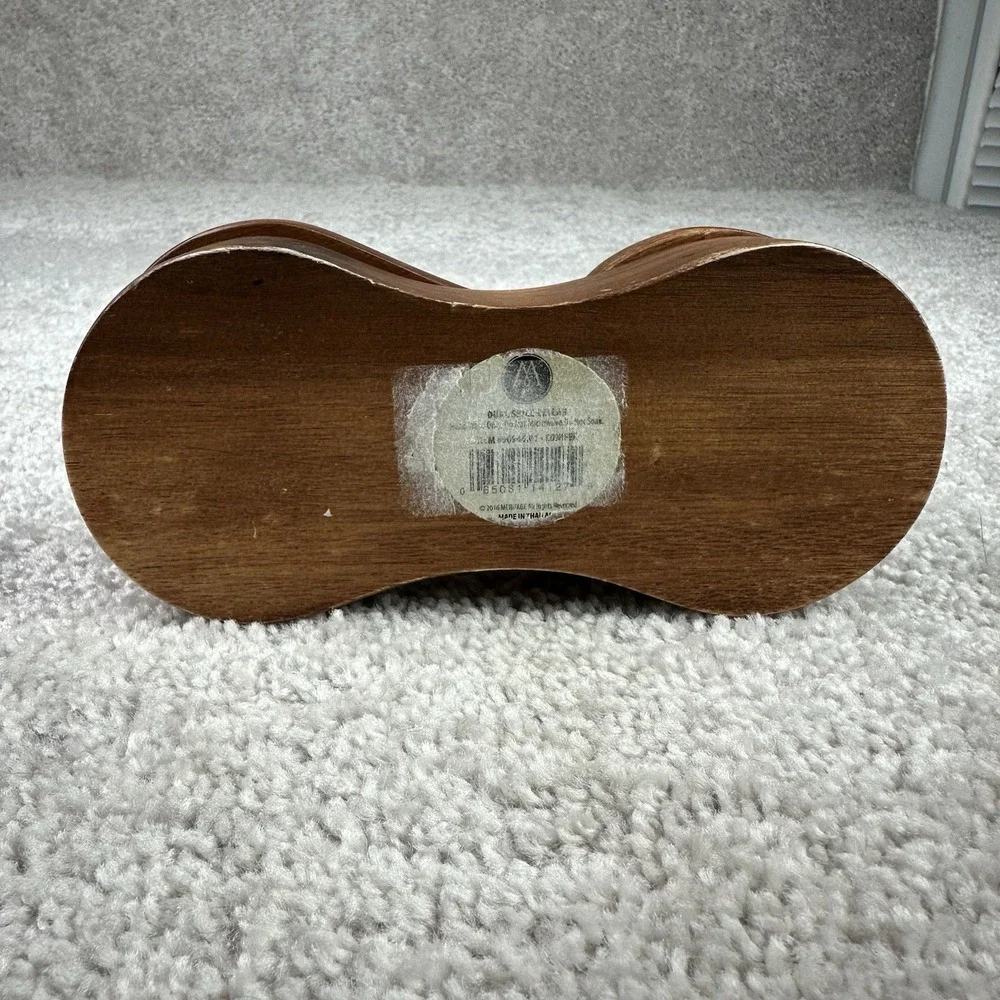 *READ* Meritage Dual Spice Cellar Wood‎ Salt & Pepper Bowls Swivel Lids 2016